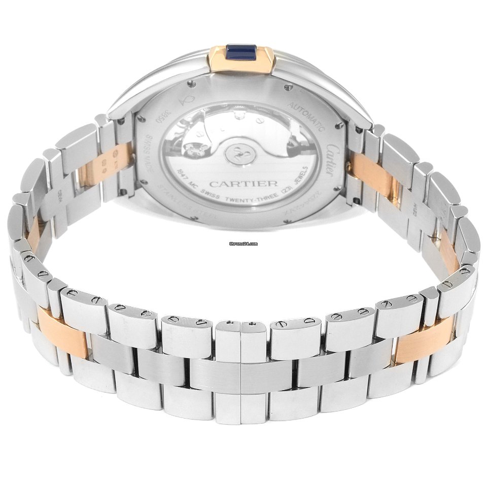 IMG_9081 Cartier Cle de Cartier Mens watch Unisex Automatic Gold Steel W2CL0002 Replica 8