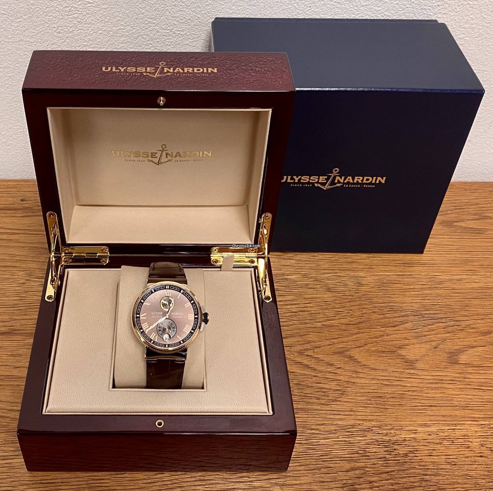 Ulysse Nardin Marine Chronometer Manufacture Mens watch Unisex Automatic Gold Steel 1185-126-3T 45 Replica 8