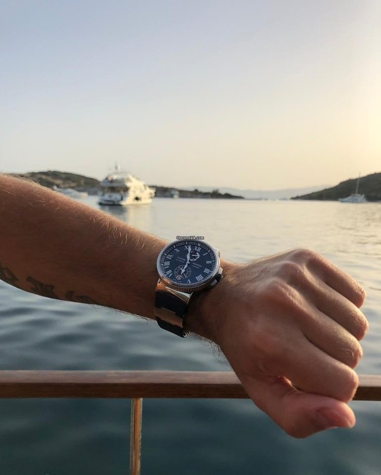 IMG_9081 Ulysse Nardin Marine Chronometer Manufacture Mens watch Unisex Automatic Steel 1183-126-3 43 Replica 8