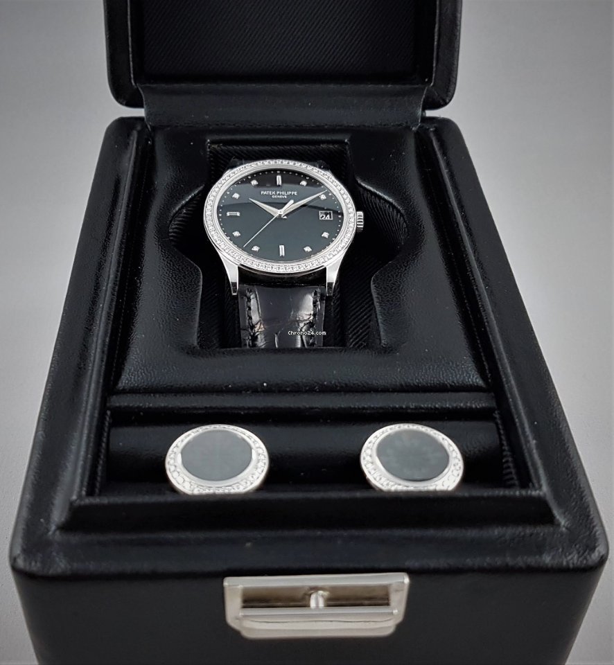 Patek Philippe Calatrava Mens watch Unisex Automatic White gold 5297G-001 (with matching Cufflinks 205.9108G) Replica 8