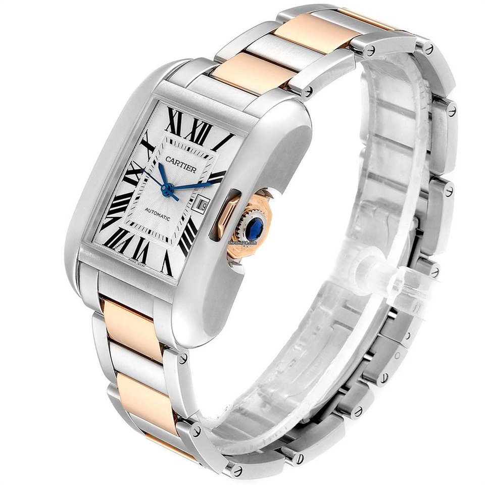 IMG_9081 Cartier Tank Anglaise Mens watch Unisex Automatic Gold Steel W5310007 Replica 8