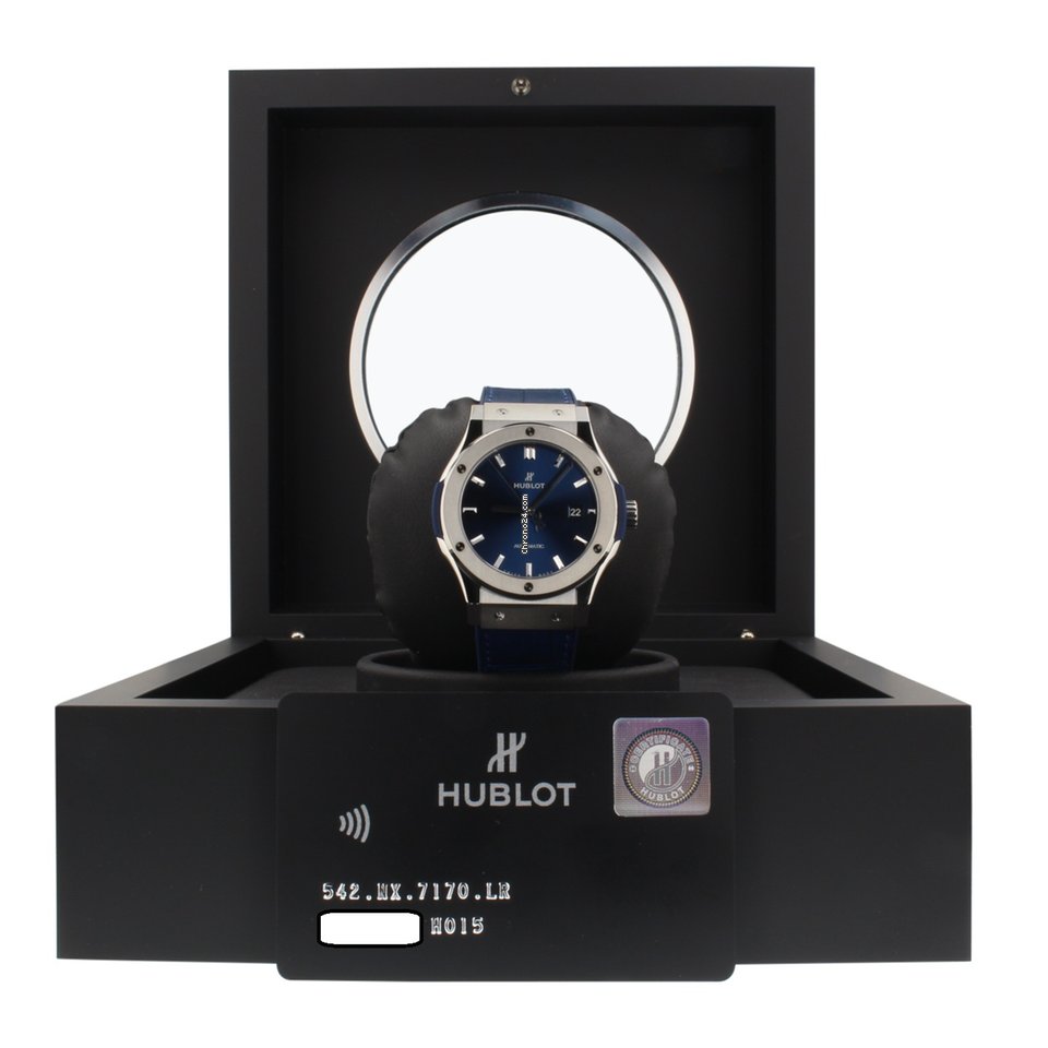IMG_9081 Hublot Classic Fusion Blue Mens watch Unisex Automatic Titanium 542NX7170LR Replica 8