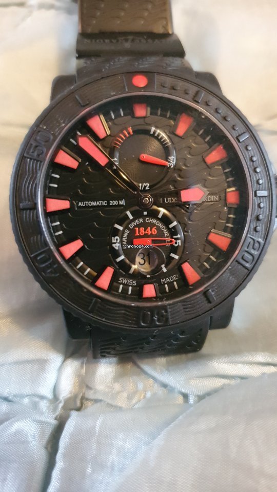 IMG_9081 Ulysse Nardin Diver Black Sea Mens watch Unisex Automatic 1506 Replica 8
