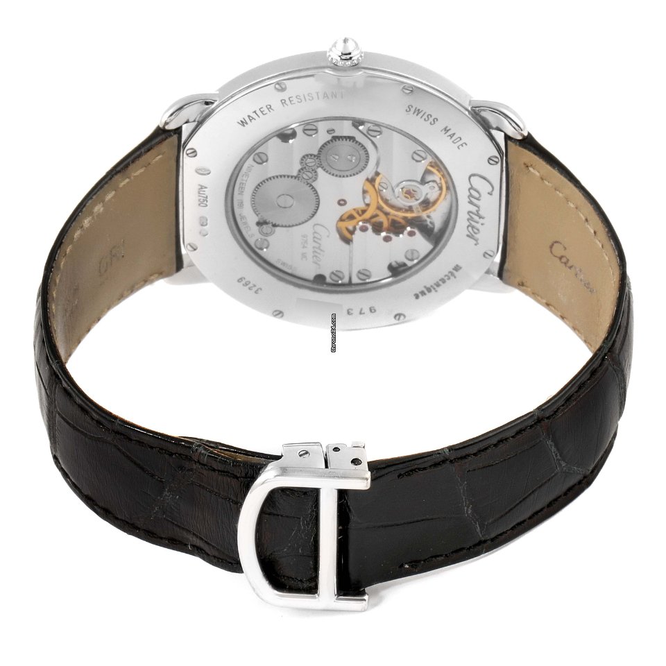 IMG_9081 Cartier Ronde Louis Cartier Mens watch Unisex Manual winding White gold WR007002 Replica 8