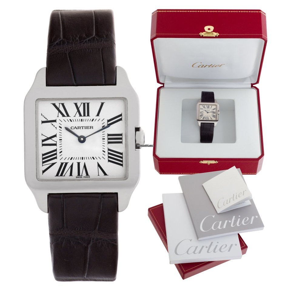 IMG_9081 Cartier Santos Dumont Quartz White gold W2009451 Replica 8