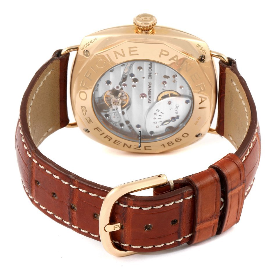 IMG_9081 Panerai Radiomir 8 Days Mens watch Unisex Manual winding Rose gold PAM00197 Replica 8
