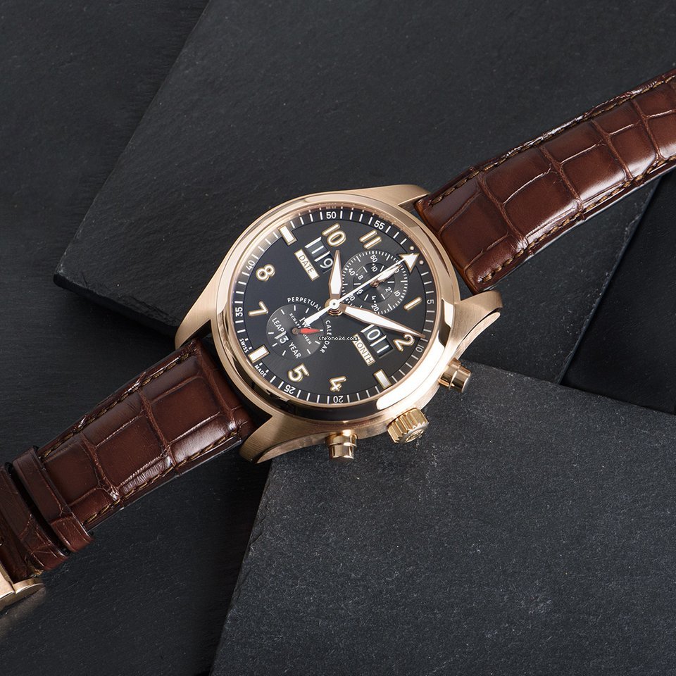 IMG_9081 IWC Pilot Spitfire Perpetual Calendar Digital Date-Month Mens watch Unisex Automatic Rose gold IW379105 Replica 8