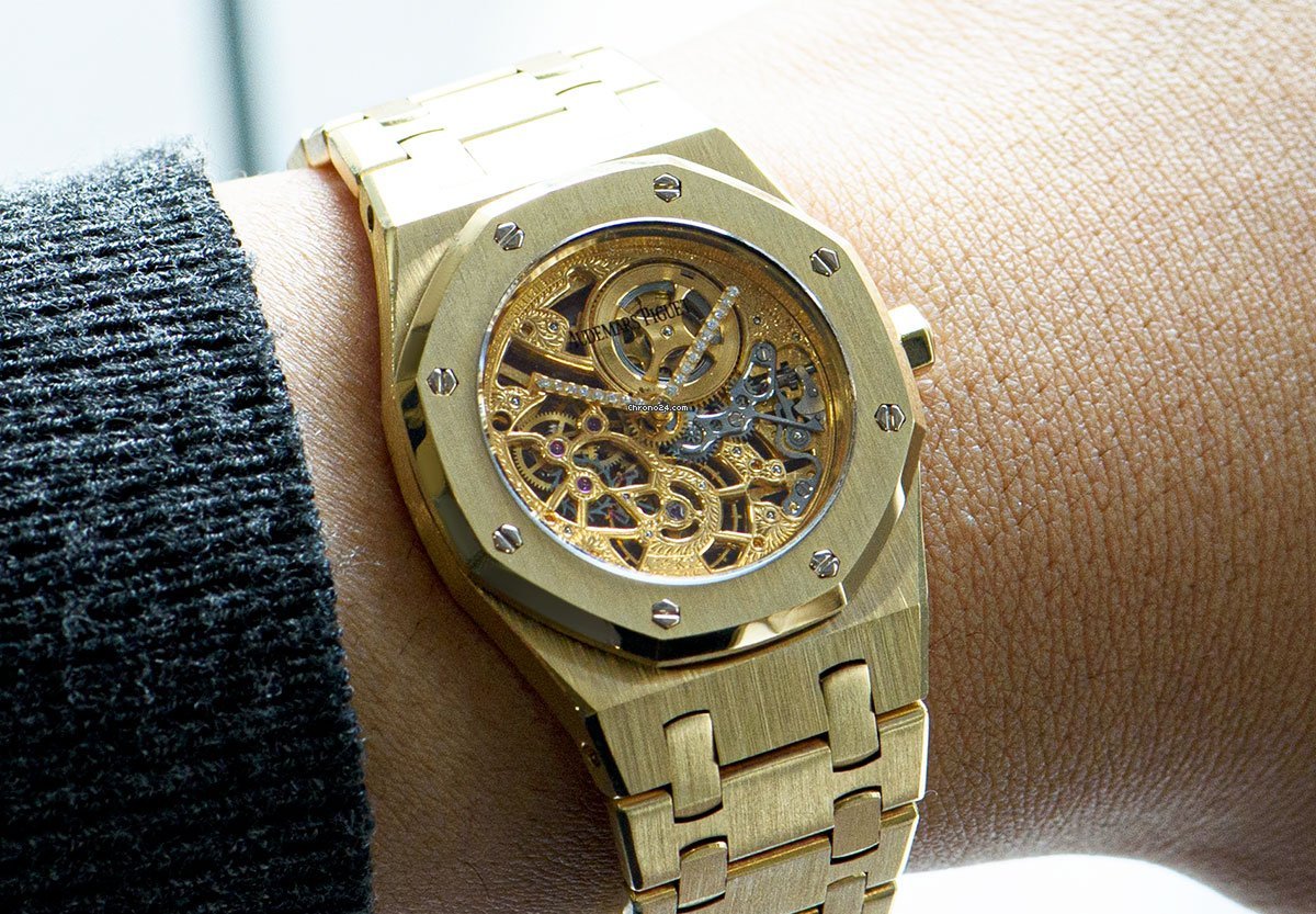 Audemars Piguet Royal Oak Mens watch Unisex Manual winding Yellow gold 14789BA Replica 8