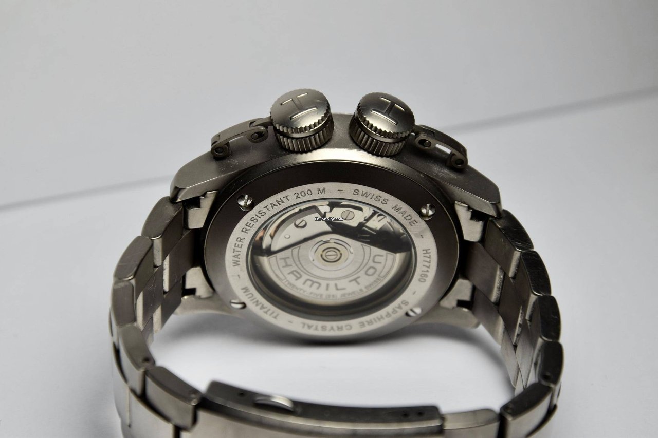 IMG_9081 Hamilton Khaki Navy Frogman Mens watch Unisex Automatic Titanium H777160 Replica 8