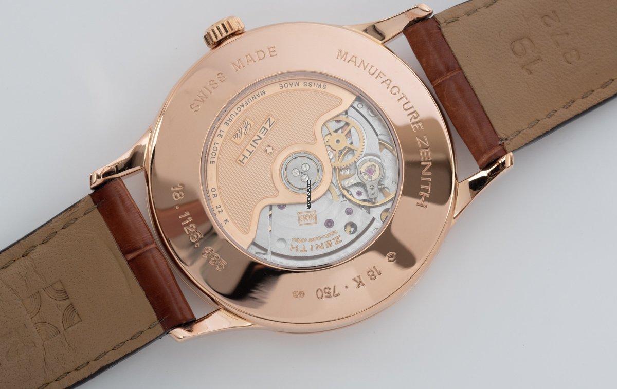 Zenith Elite Power Reserve Mens watch Unisex Automatic Rose gold 18.1125.685 Replica 8