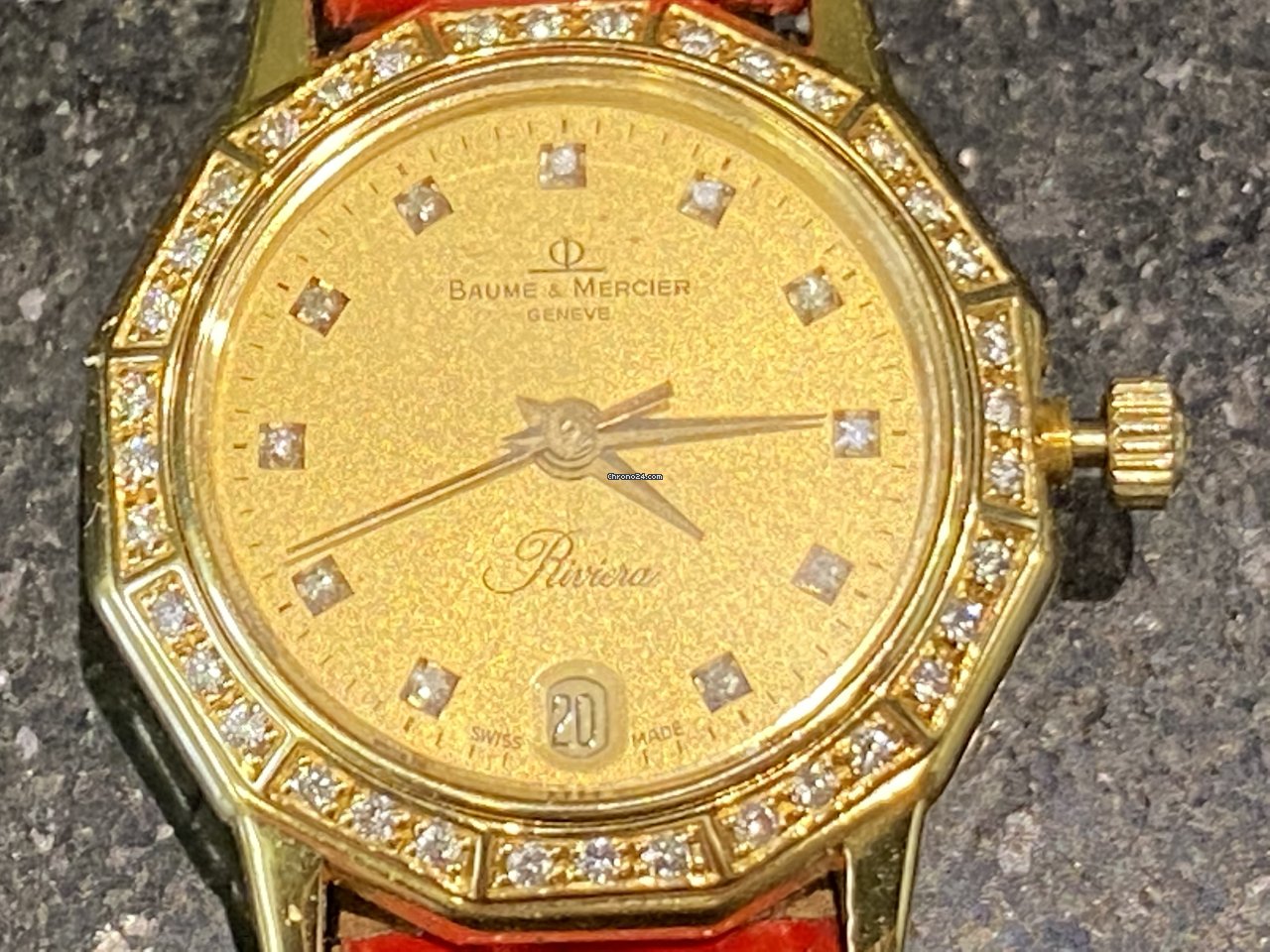 Baume & Mercier Riviera Mens watch Unisex Quartz Yellow gold 87012.1 Replica 8