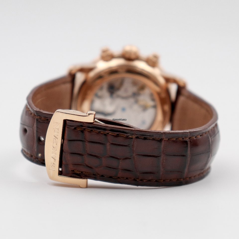 IMG_9081 Blancpain Leman Fly-Back Mens watch Unisex Automatic Rose gold 2685F-3630-53B Replica 8