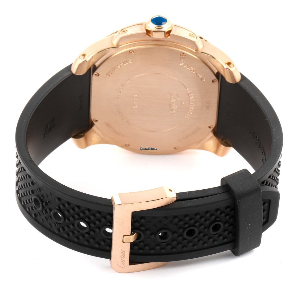 IMG_9081 Cartier Calibre de Cartier Diver Mens watch Unisex Automatic Rose gold W7100052 Replica 8