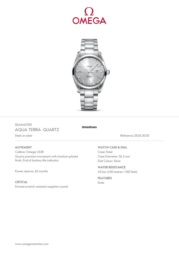 IMG_9081 Omega Seamaster Aqua Terra Mens watch Unisex Quartz Steel 2518.30 Replica 8