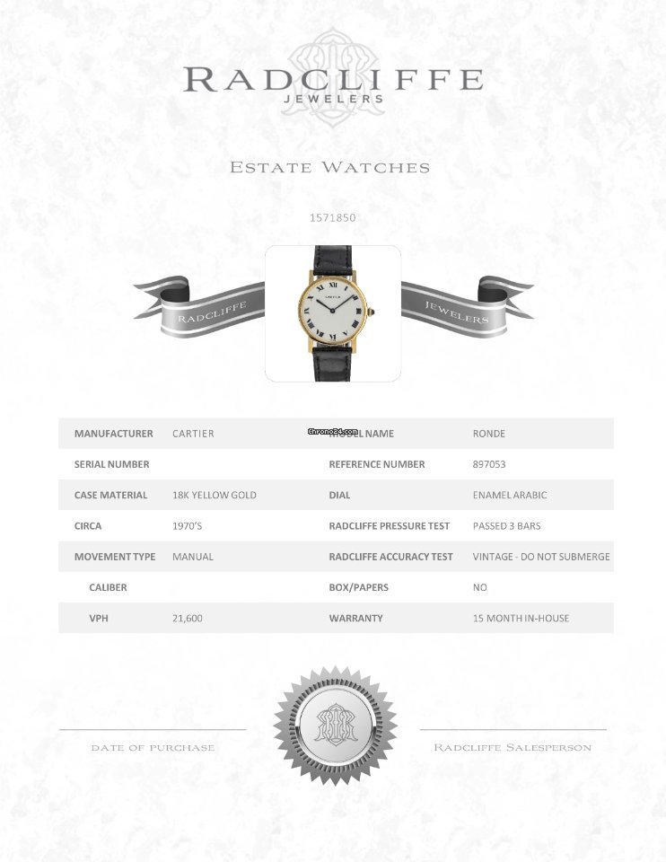 IMG_9081 Cartier Womens watch Manual winding Yellow gold 897053 Replica 8