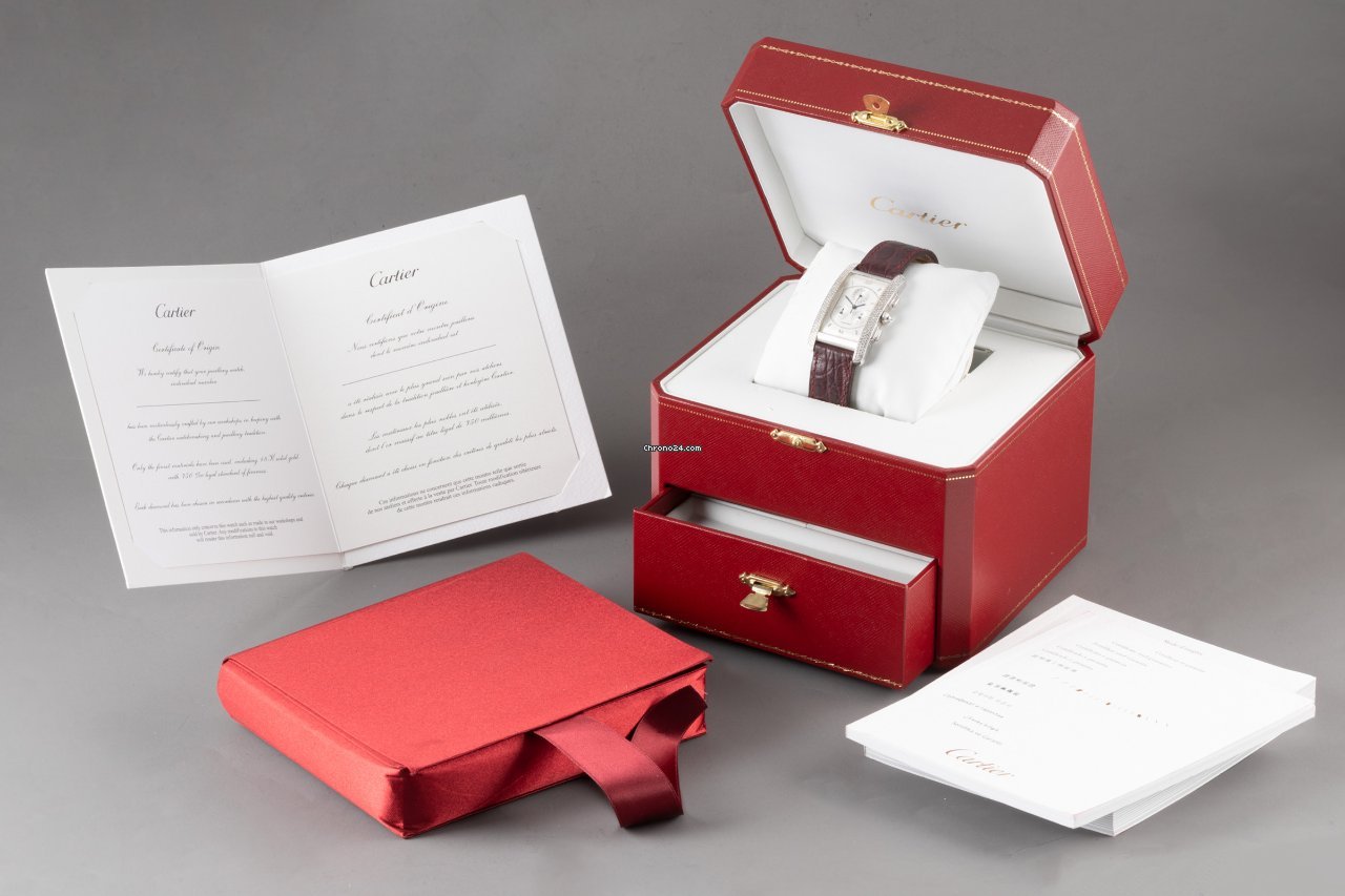 IMG_9081 Cartier Tank Americaine Mens watch Unisex Quartz White gold 2339 Replica 8