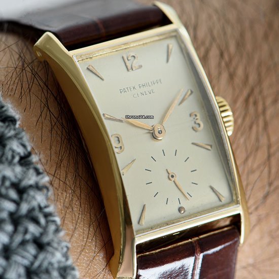 IMG_9081 Patek Philippe Hour Glass Mens watch Unisex Manual winding Yellow gold 2468 Replica 8