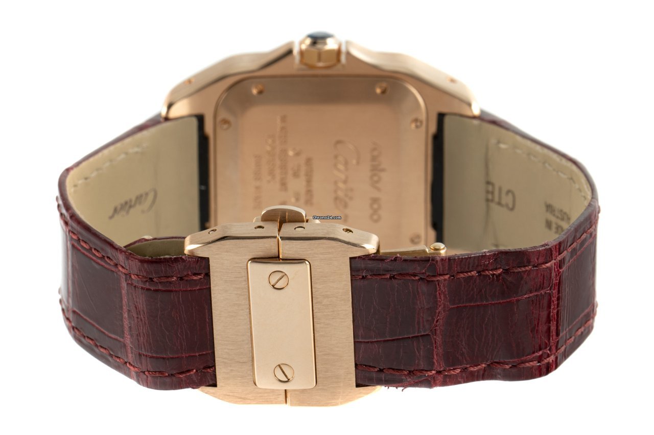 Cartier Santos 100 Mens watch Unisex Automatic Yellow gold 2879 Replica 8