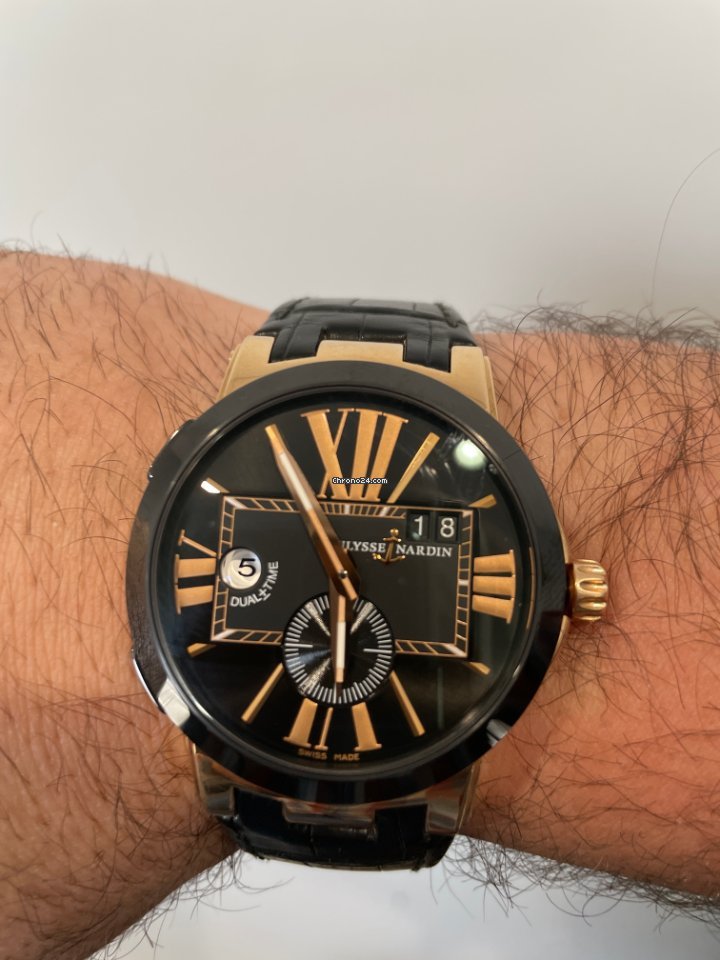 Ulysse Nardin Executive Dual Time Mens watch Unisex Automatic Rose gold 246-00-3 42 Replica 8