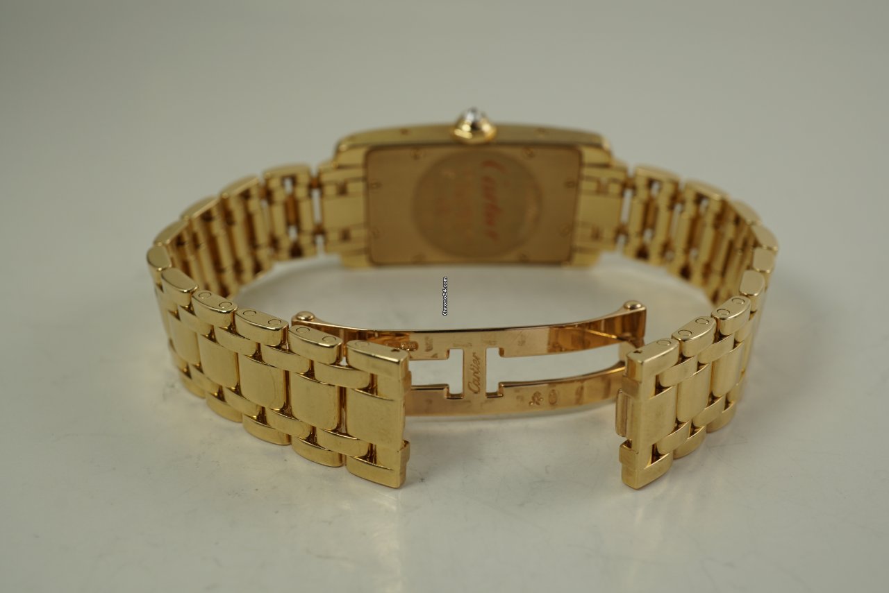 IMG_9081 Cartier Tank Americaine Womens watch Quartz Yellow gold 1710 Replica 8