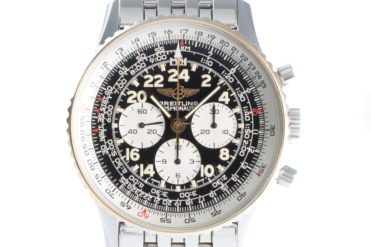 Breitling Navitimer Cosmonaute Mens watch Unisex Manual winding Gold Steel B12019 Replica 8