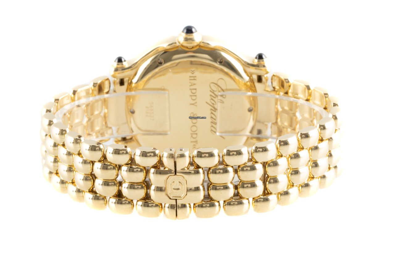 IMG_9081 Chopard Happy Sport Womens watch Quartz Yellow gold 27 6137-23 Replica 8