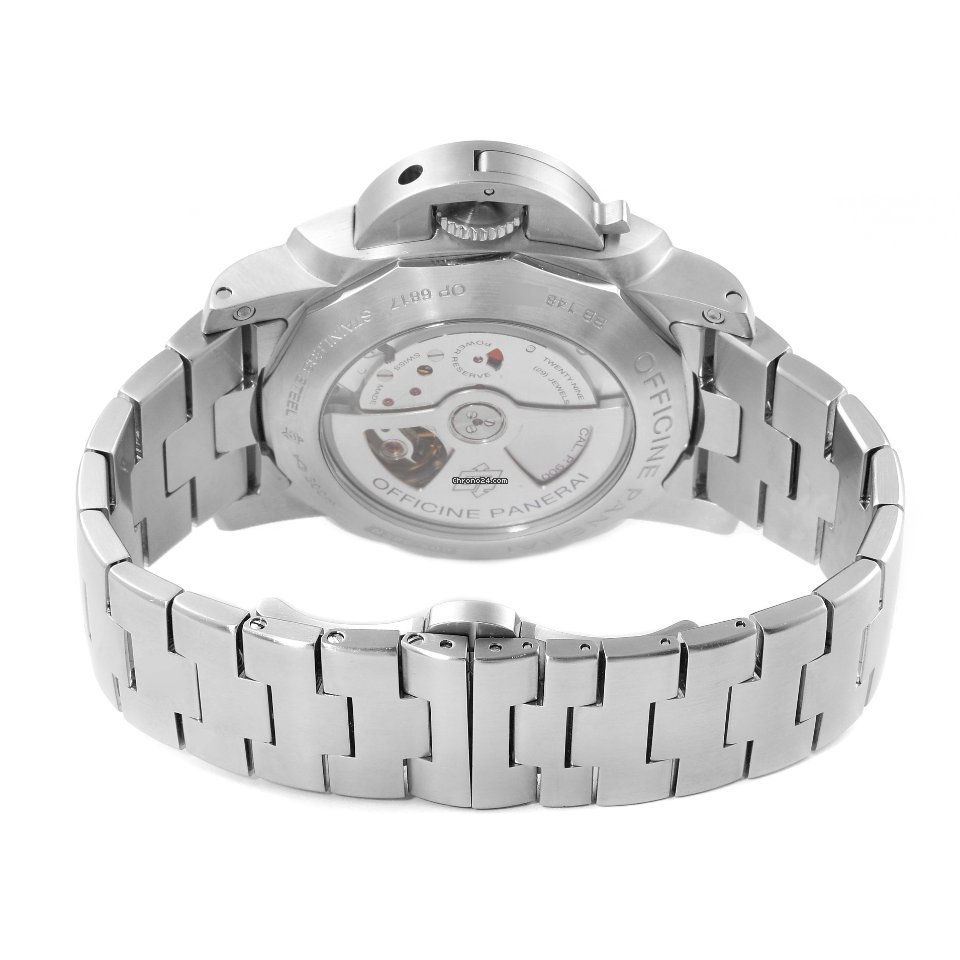 IMG_9081 Panerai Luminor 1950 3 Days GMT Automatic Mens watch Unisex Automatic Steel PAM00329 Replica 8
