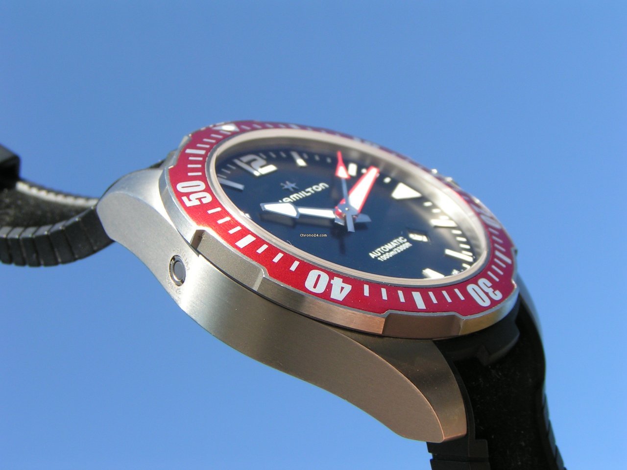 IMG_9081 Hamilton Khaki Navy Frogman Mens watch Unisex Automatic Titanium Hamilton H778050 Replica 8