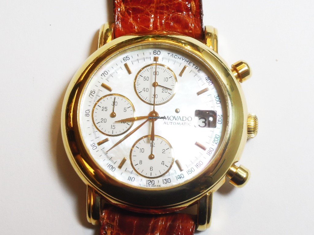 IMG_9081 Movado Mens watch Unisex Automatic Yellow gold movado cronografo 1881 Replica 8