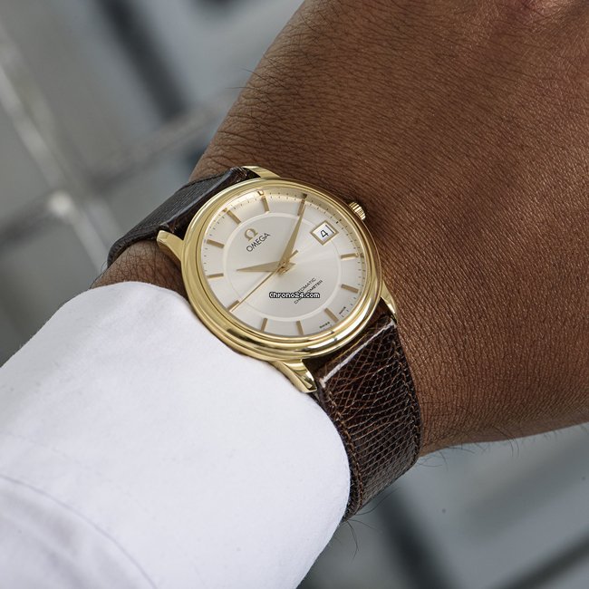 IMG_9081 Omega De Ville Prestige Mens watch Unisex Automatic Yellow gold 168.1050 Replica 8