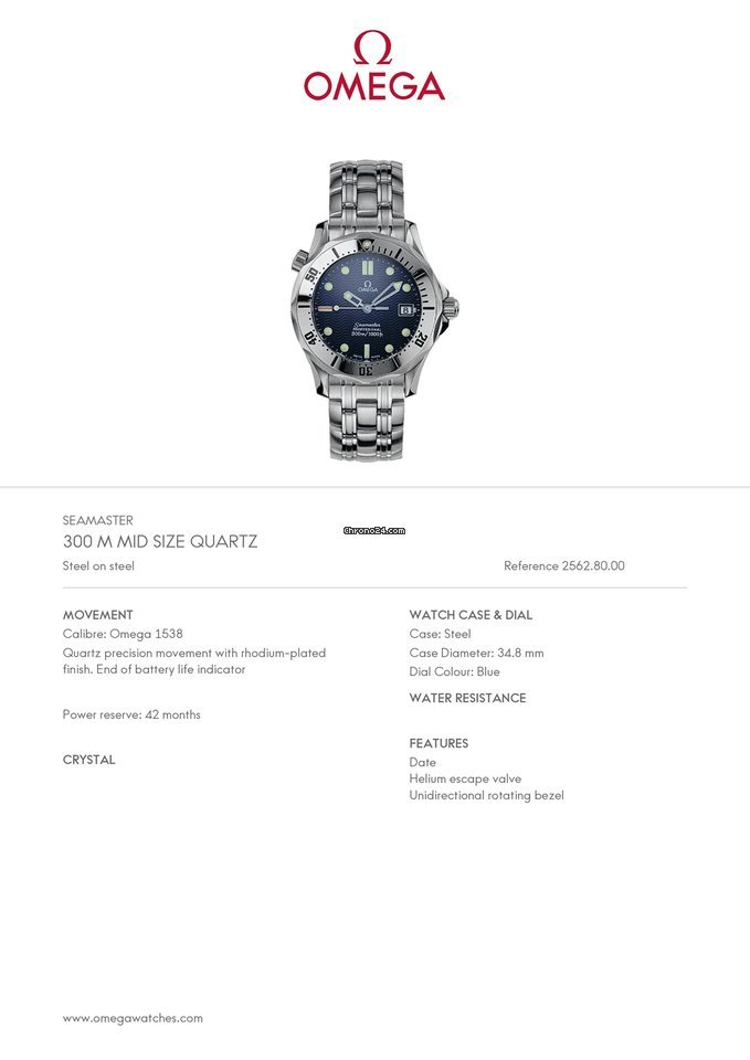 IMG_9081 Omega Seamaster Mens watch Unisex Quartz Steel 2562.80 Replica 8