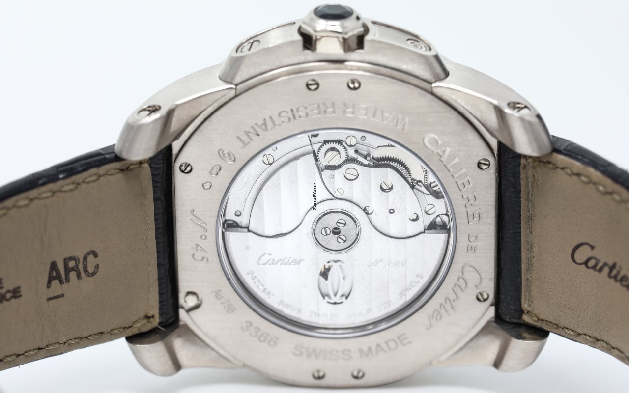 IMG_9081 Cartier Calibre de Cartier Mens watch Unisex Automatic White gold W7100030 Replica 8