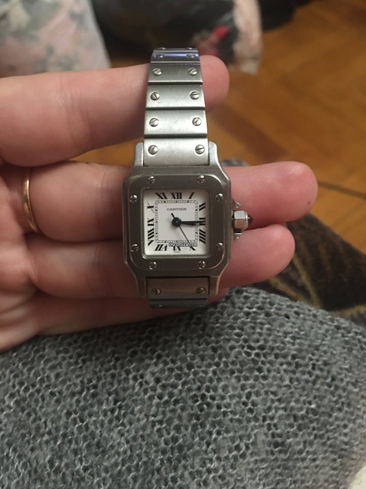 IMG_9081 Cartier Santos Mens watch Unisex Automatic Steel 1552 Replica 8