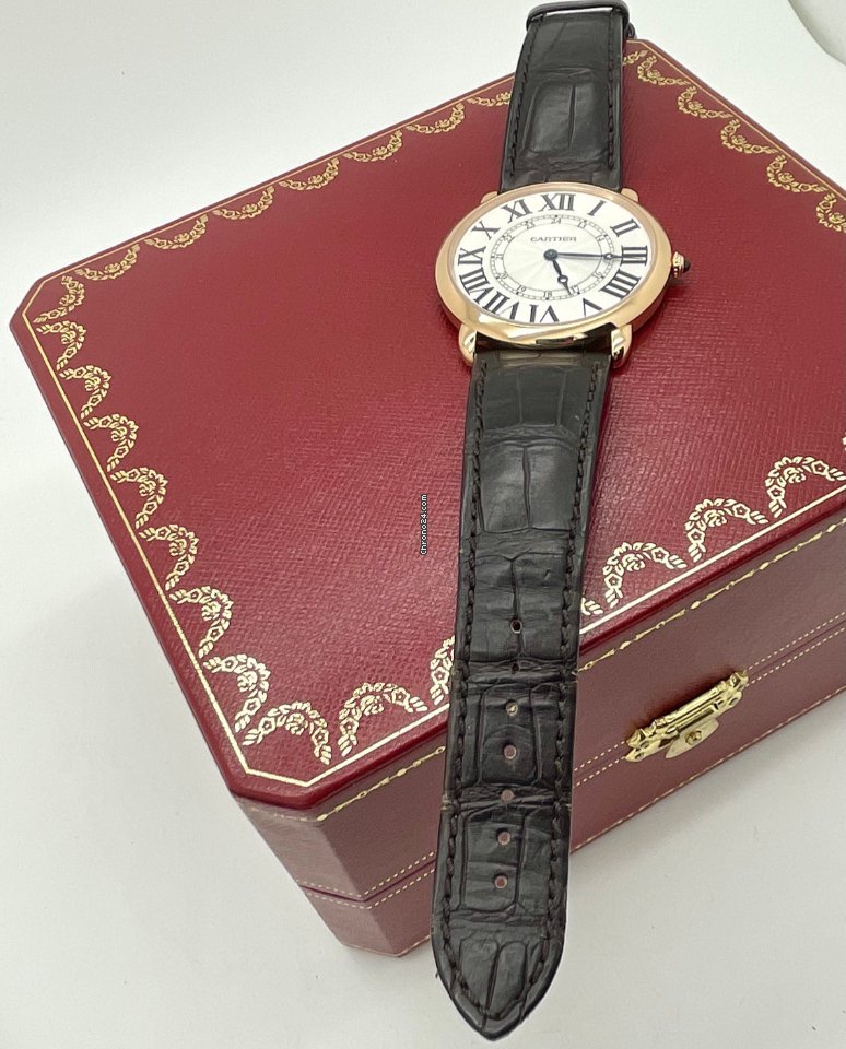 IMG_9081 Cartier Ronde Louis Cartier Mens watch Unisex Manual winding Rose gold W6801004 Replica 8