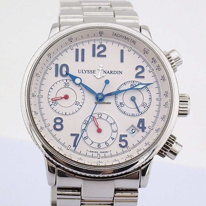 IMG_9081 Ulysse Nardin Marine Chronograph Mens watch Unisex Automatic Steel 353 22 Replica 8