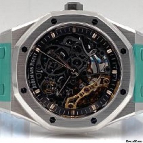 IMG_9081 Audemars Piguet Royal Oak Double Balance Wheel Openworked Mens watch Unisex Automatic Steel 15407ST.OO.1220ST.01 Replica 8