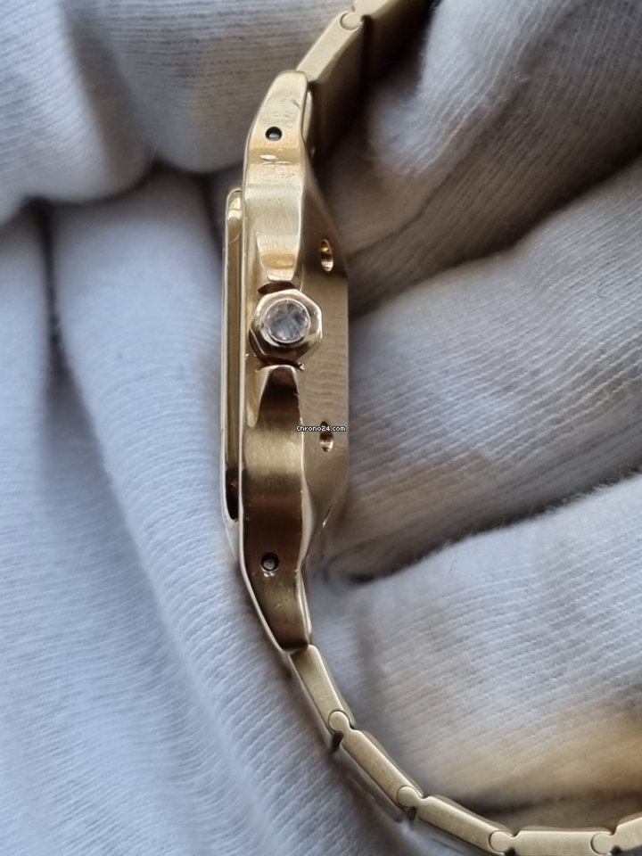 IMG_9081 Cartier Santos Mens watch Unisex Automatic Yellow gold 2960 Replica 8