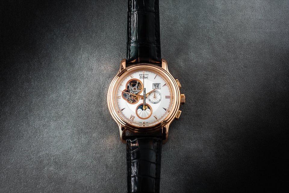 IMG_9081 Zenith Mens watch Unisex Automatic Rose gold 18 1260 4047 Replica 8