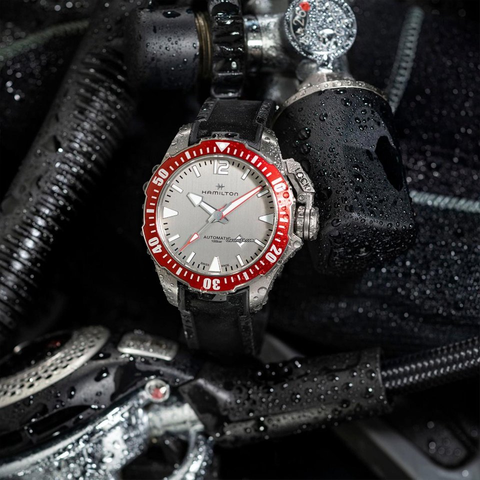 IMG_9081 Hamilton Khaki Navy Frogman Mens watch Unisex Automatic Titanium H77805380 Replica 8