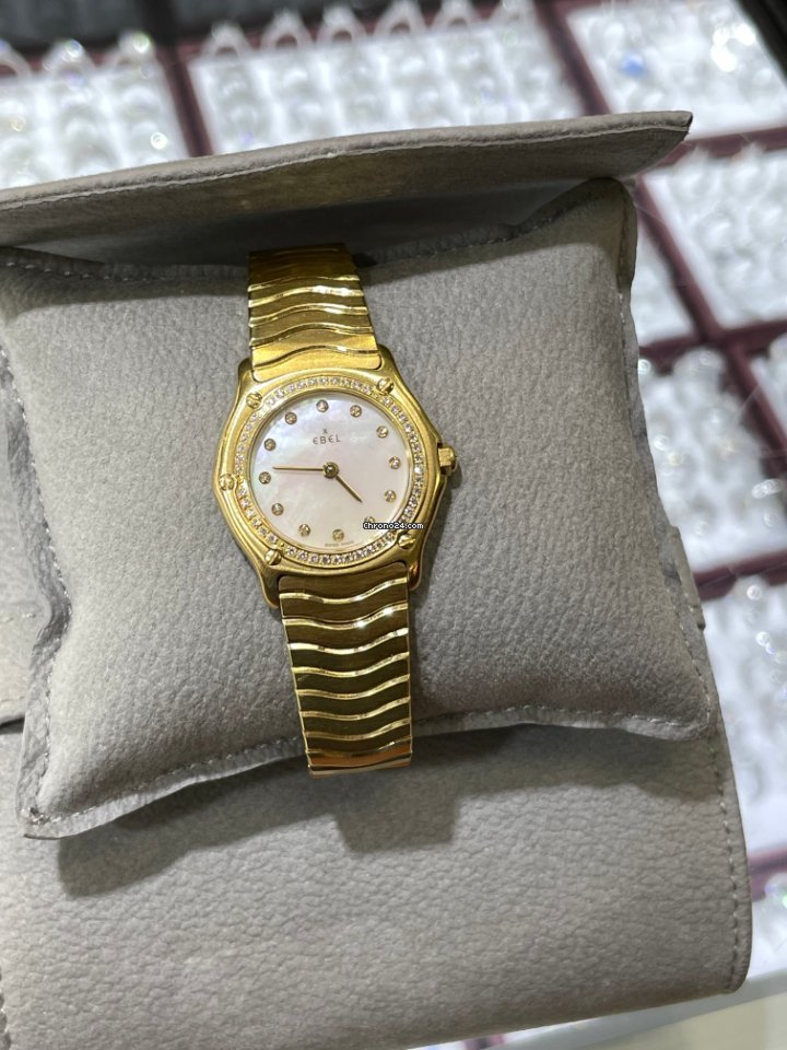 IMG_9081 Ebel Wave Womens watch Quartz Yellow gold 866901 Replica 8