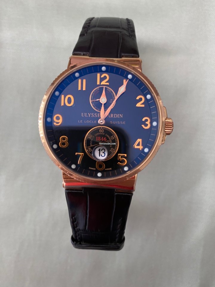 IMG_9081 Ulysse Nardin Marine Chronometer 41mm Mens watch Unisex Automatic Rose gold 266-66-3 62 Replica 8