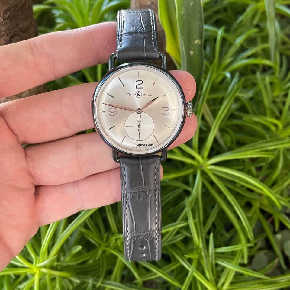IMG_9081 Bell & Ross Vintage Mens watch Unisex Manual winding Silver BRWW1-70-AG Replica 8