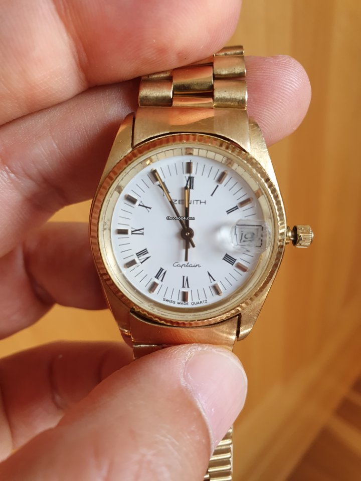 IMG_9081 Zenith Captain Mens watch Unisex Quartz Yellow gold 116-2 Replica 8