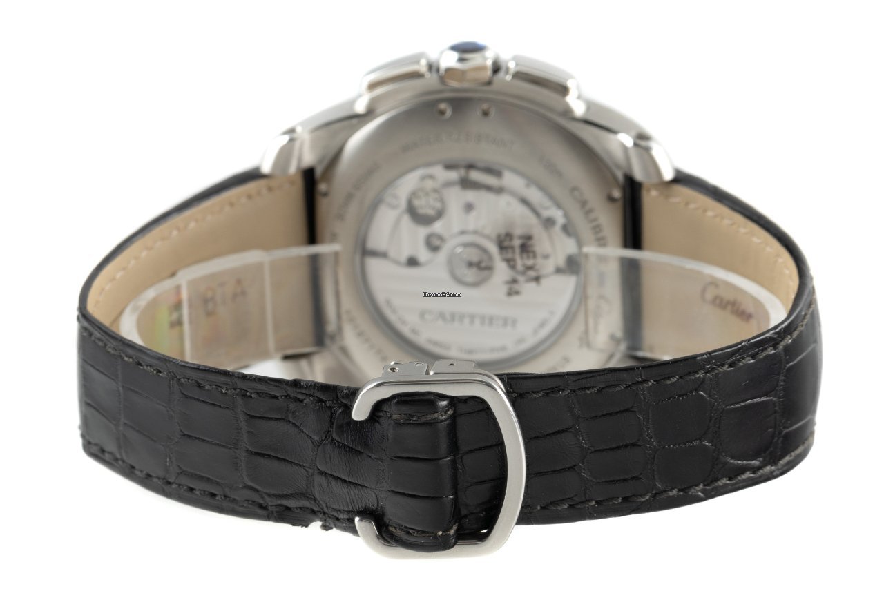 IMG_9081 Cartier Calibre de Cartier Chronograph Mens watch Unisex Automatic Steel W7100046 Replica 8