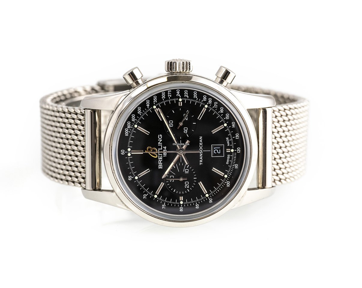IMG_9081 Breitling Transocean Chronograph 38 Mens watch Unisex Automatic Steel A4131012 BC06 Replica 8