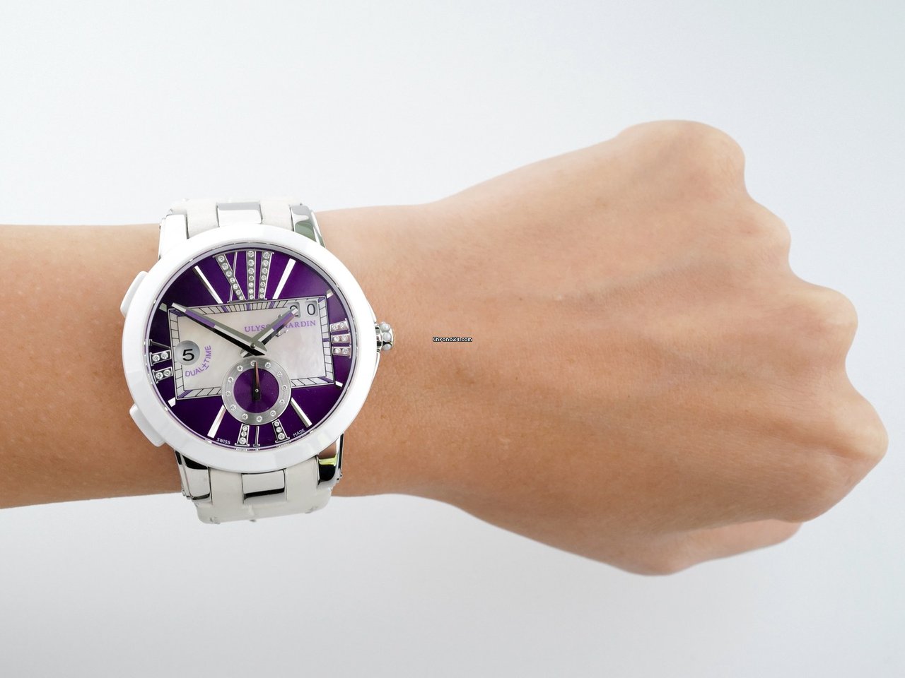 IMG_9081 Ulysse Nardin Executive Dual Time Lady Womens watch Automatic Steel 243-10 30-07 Replica 8