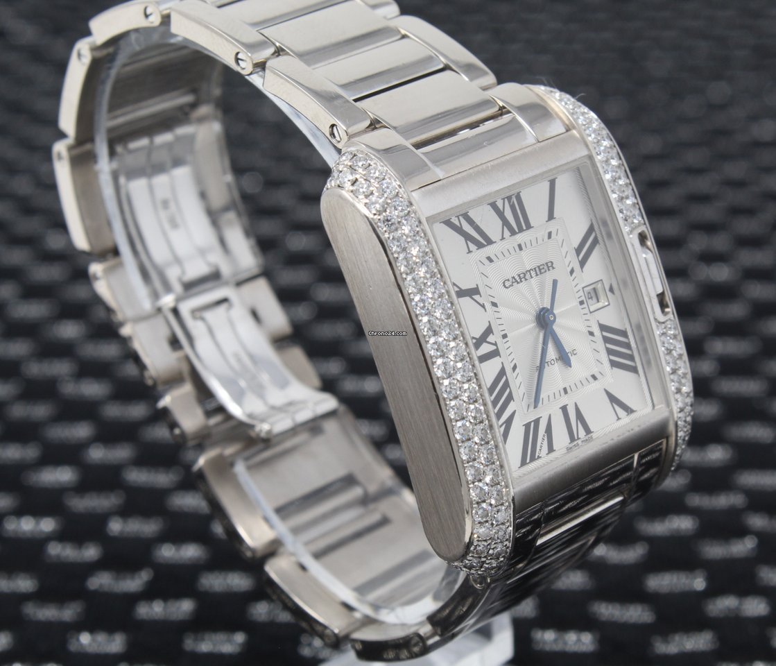 IMG_9081 Cartier Tank Anglaise Mens watch Unisex Automatic White gold WT100009 Replica 8