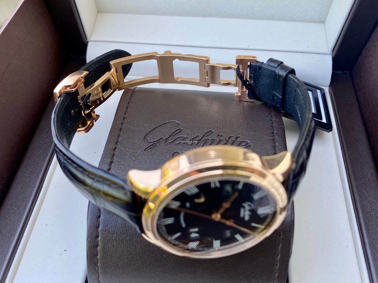 IMG_9081 Glashutte Original Senator Perpetual Calendar Mens watch Unisex Automatic Rose gold 100-02-25-05-05 Replica 8