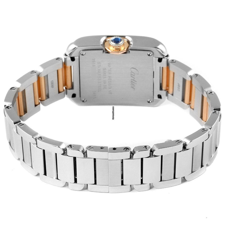 IMG_9081 Cartier Tank Anglaise Womens watch Quartz Gold Steel W5310019 Replica 8
