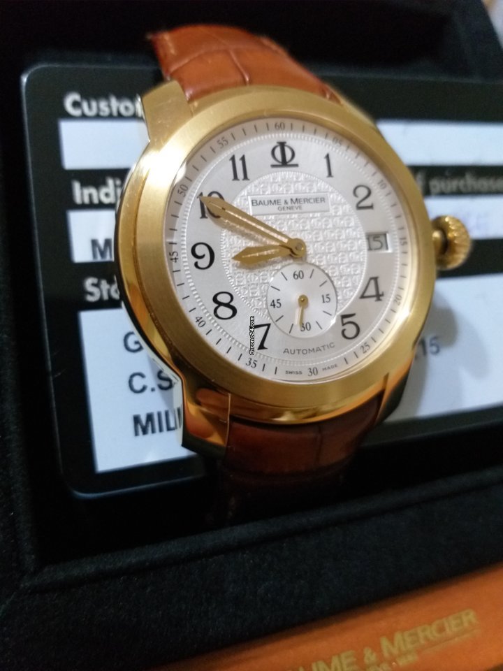 Baume & Mercier Capeland Mens watch Unisex Automatic Yellow gold 65486 - M0A08500 Replica 8